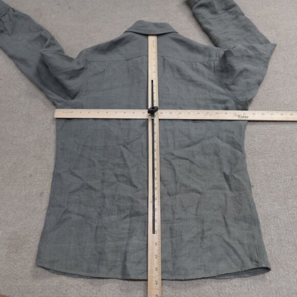 Spier Mackay Shirt Medium Green 100% Linen Handmade - Picture 8 of 12